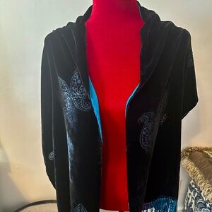 Elaine Gold Black Velvet Silk  Scarf
